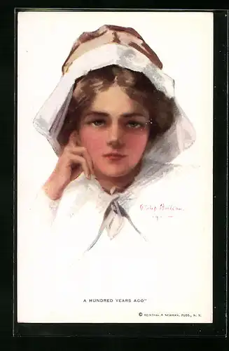 Künstler-AK Philip Boileau: A hundred years ago - Junge Frau mit Haube