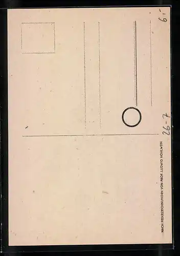 Künstler-AK Ludwig Hohlwein: Gämse blickt ins Tal