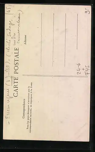 AK Cravant, Le Cyclone, 3 Juillet 1905, Chambre de Mme Valadon, Unwetter