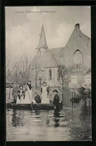 AK Oud-Vossemeer, Ramp te Oud-Vossemeer, 13 Maart 1906, Hochwasser