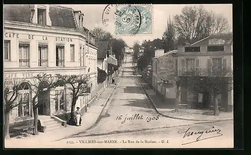 AK Villiers-sur-Marne, La Rue de la Station