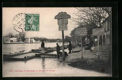 AK Perreux, La Plage au Chemin de Halage