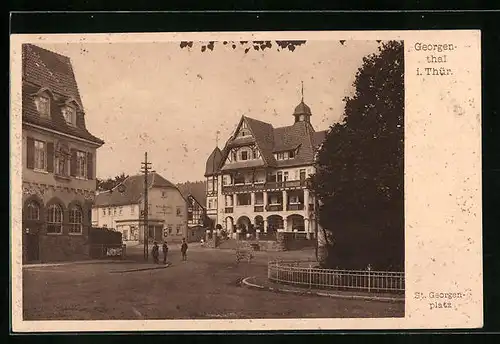 AK Georgenthal /Thür., St. Georgenplatz