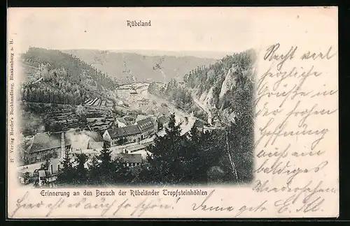 AK Rübeland, Ortsansicht aus der Vogelschau