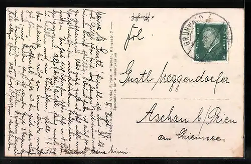 AK Grünwald im Isartal, Ortsansicht mit Kirche