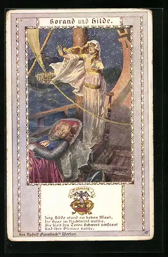 Künstler-AK Franz Kuderna: Horand und Hilde