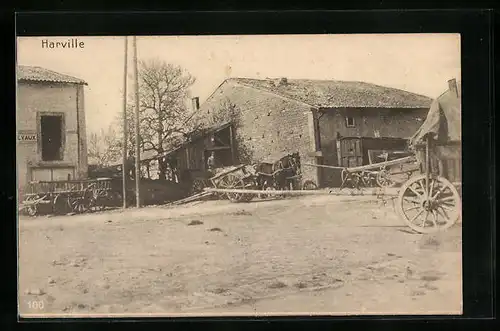 AK Harville, Fuhrwerke im Ort