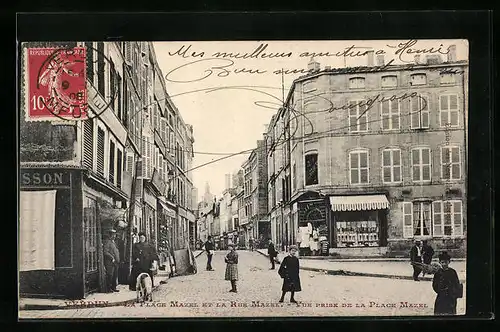 AK Verdun, La Place Mazel et la Rue Mazel