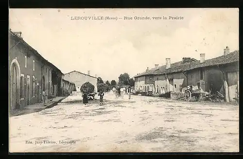 AK Lérouville, Rue Grande, vers la Prairie