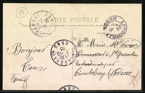 AK Lérouville, Rue Nationale, vers la Poste