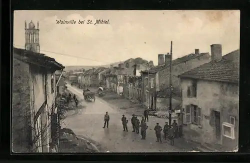 AK Woinville, Deutsche Soldaten auf einer Strasse