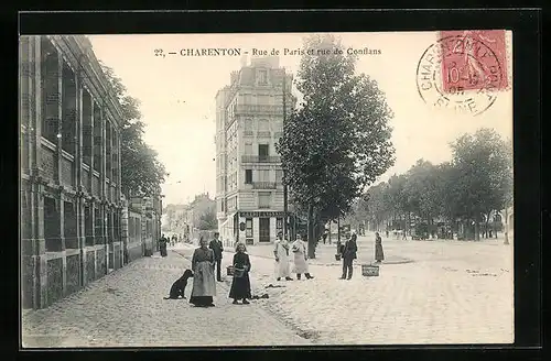 AK Charenton, Rue de Paris et rue de Conflans