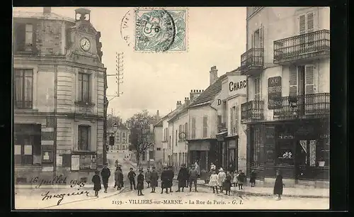 AK Villiers-sur-Marne, La Rue de Paris