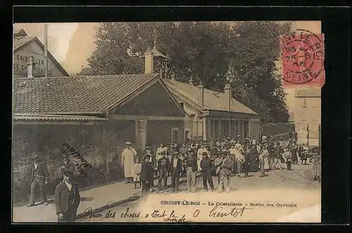 AK Choisy-le-Roi, La Cristallerie, Sortie des Ouvriers