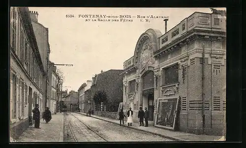 AK Fontenay-sous-Bois, Rue d`Alayrac et la Salle des Fetes
