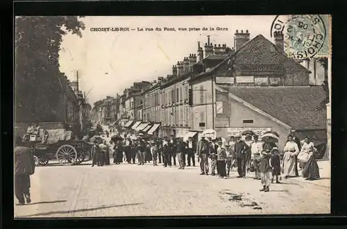 AK Choisy-le-Roi, La rue du Pont, vue prise de la Gare