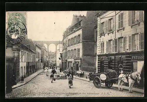 AK Arcueil-Cachan, Rue Emile Raspail et les Aqueducs