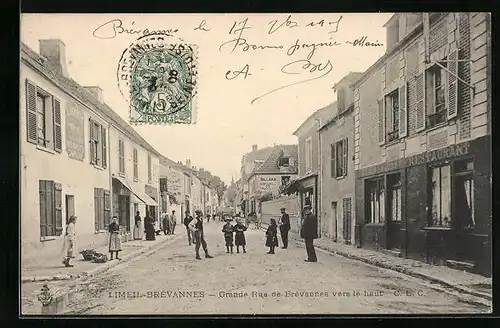 AK Limeil-Brévannes, Grande Rue de Brévannes vers le haut