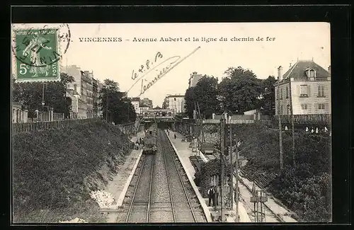 AK Vincennes, Avenue Aubert et la ligne du chemin de fer