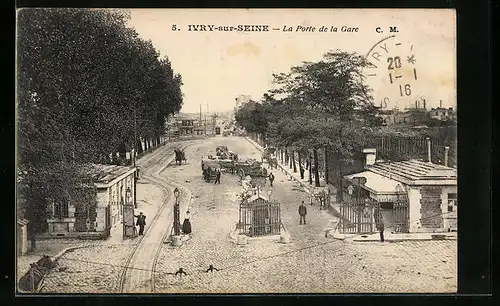 AK Ivry-sur-Seine, La Porte de la Gare
