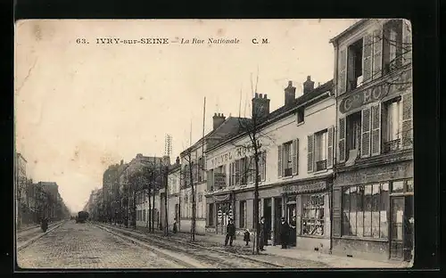 AK Ivry-sur-Seine, La Rue Nationale