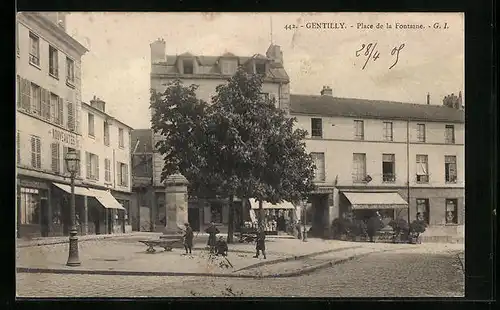 AK Gentilly, Place de la Fontaine