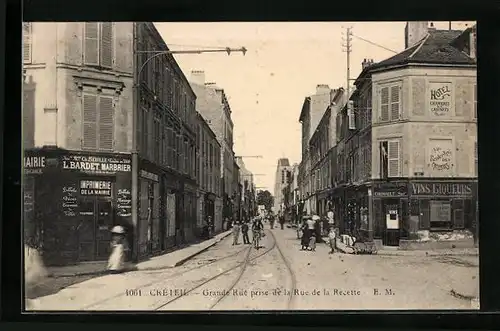 AK Créiell, Grande Rue prise de la Rue de la Recette