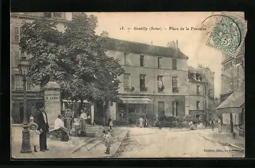 AK Gentilly, Place de la Fontaine