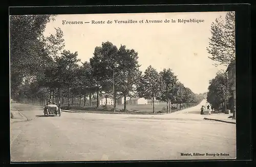 AK Fresnes, Route de Versailles et Avenue de la Republique