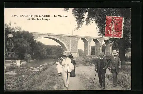 AK Nogent-sur-Marne, Le Viaduc et l`Ile des Loups