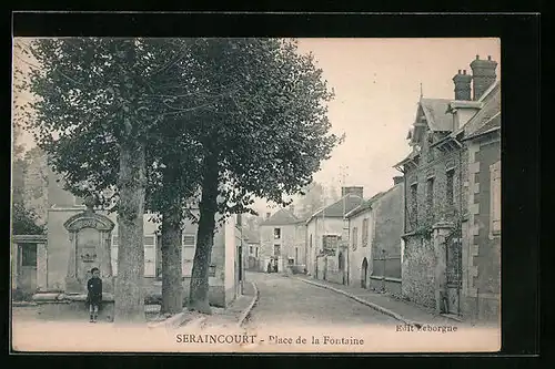 AK Seraincourt, Place de la Fontaine