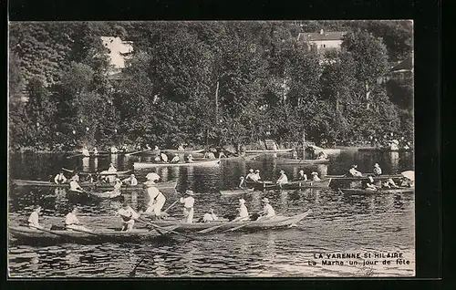 AK La Varenne-St-Hilaire, La Marne un jour de fete