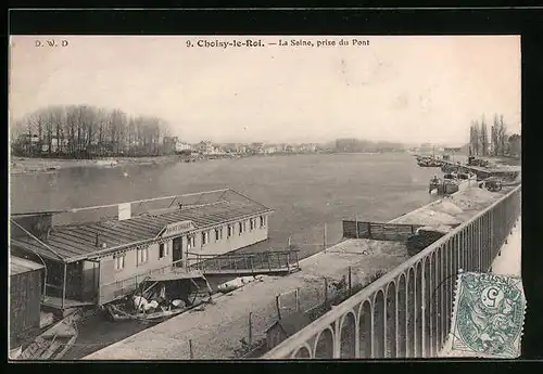 AK Choisy-le-Roi, La Seine, prise du Pont