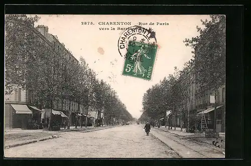 AK Charenton, Rue de Paris vers la Barriere