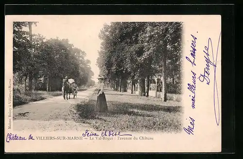 AK Villiers-sur-Marne, Le Val-Roger: L`avenue du Chateau