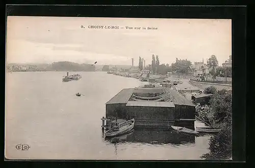 AK Choisy-le-Roi, Vue sur la Seine