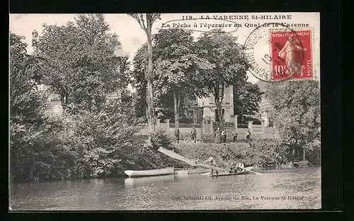 AK La Varenne St-Hilaire, La Peche a l`epervier au Quai de la Varenne