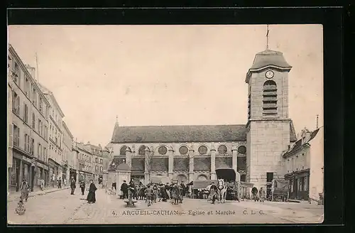 AK Arcueil-Cachan, Eglise et Marché