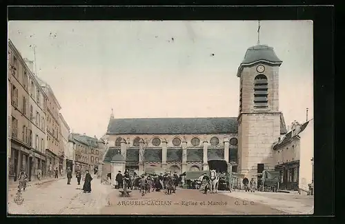 AK Arceuil-Cachan, Eglise et Marché