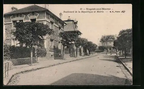 AK Nogent-sur-Marne, Boulevard de la République et Mairie