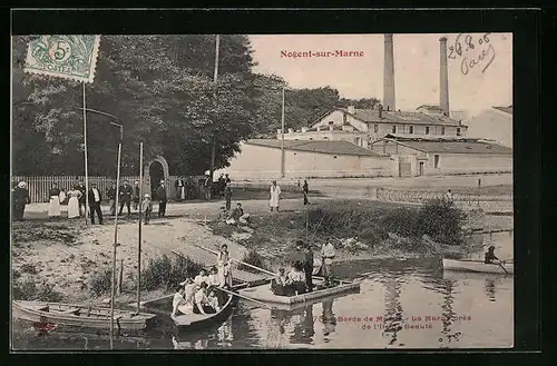 AK Nogent-sur-Marne, La Marne près de l`Ile de Beauté