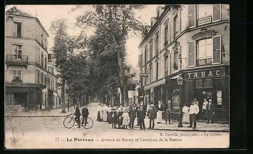 AK Le Perreux, Avenue de Rosny et Carrefour de la Station