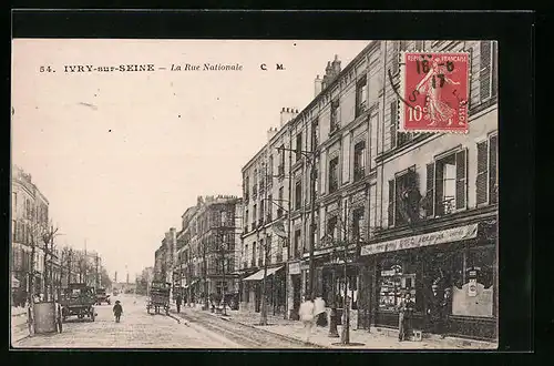 AK Ivry-sur-Seine, La Rue Nationale