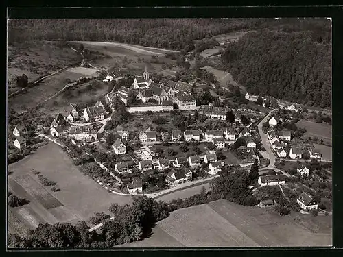 AK Bebenhausen, Fliegeraufnahme vom Ort mit ehemaligem Jagdschloss
