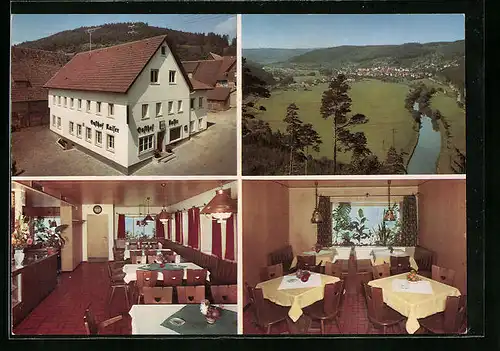 AK Bieringen a. N., Gasthof zum Kaiser, Ortsansicht