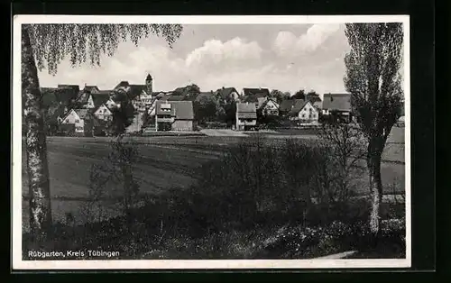 AK Rübgarten, Panorama mit Kirche