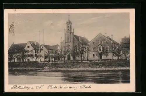 AK Rottenburg a. N., Partie bei der evang. Kirche