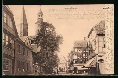 AK Goslar, Marktstrasse mit Pelzwaren-Geschäft