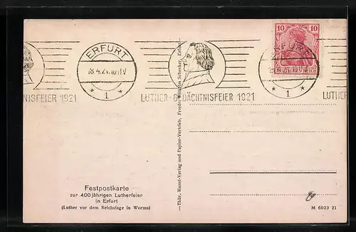AK Erfurt, Augustinerkirche und Lutherdenkmal