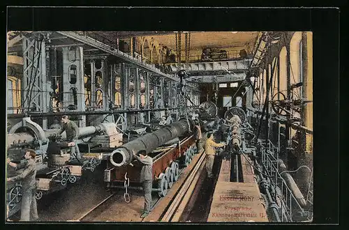 AK Essen, Krupp`sche Kannenwerkstatt II. - Fabrikarbeiter bei der Arbeit